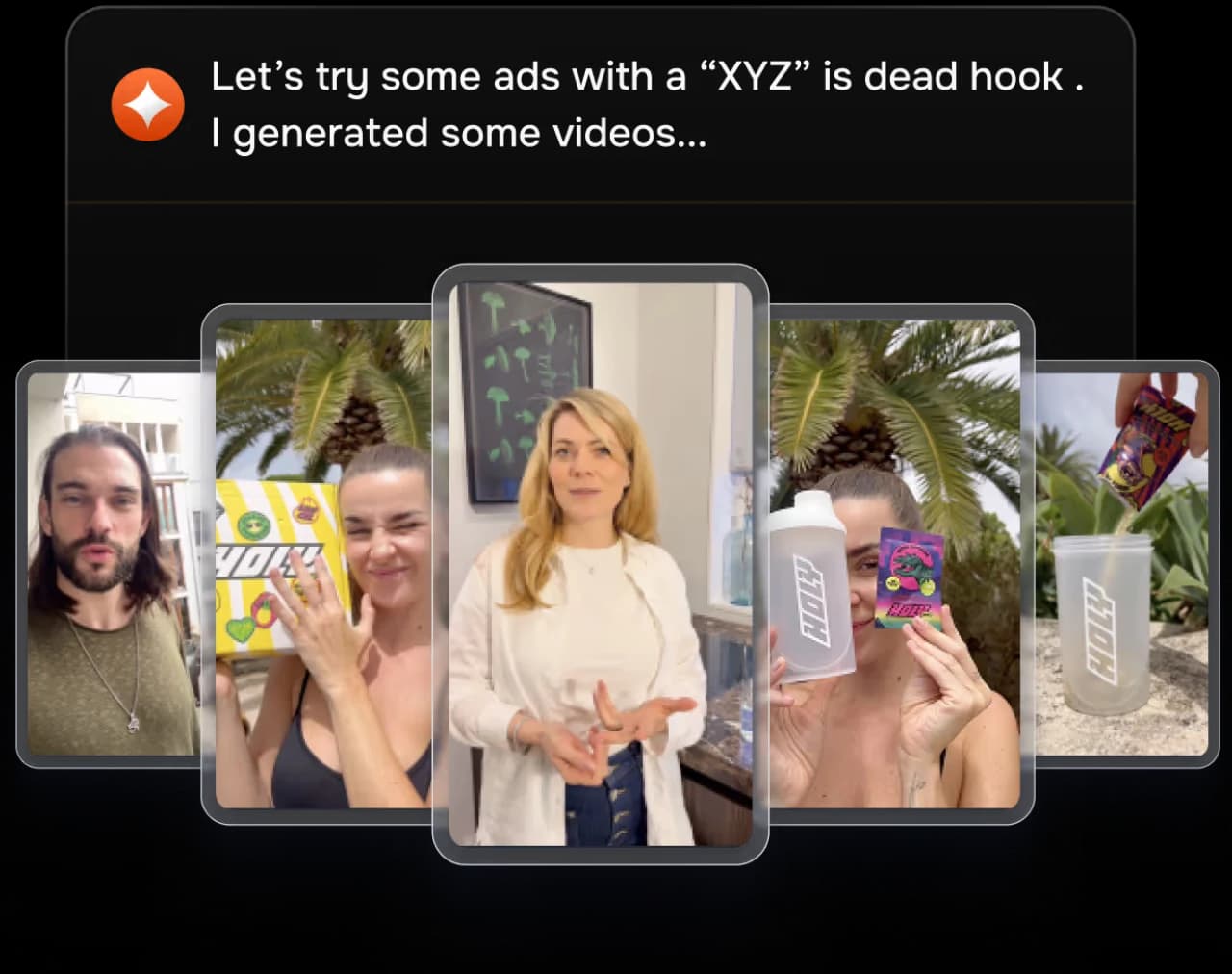 AI generating new video ad creatives from a concept