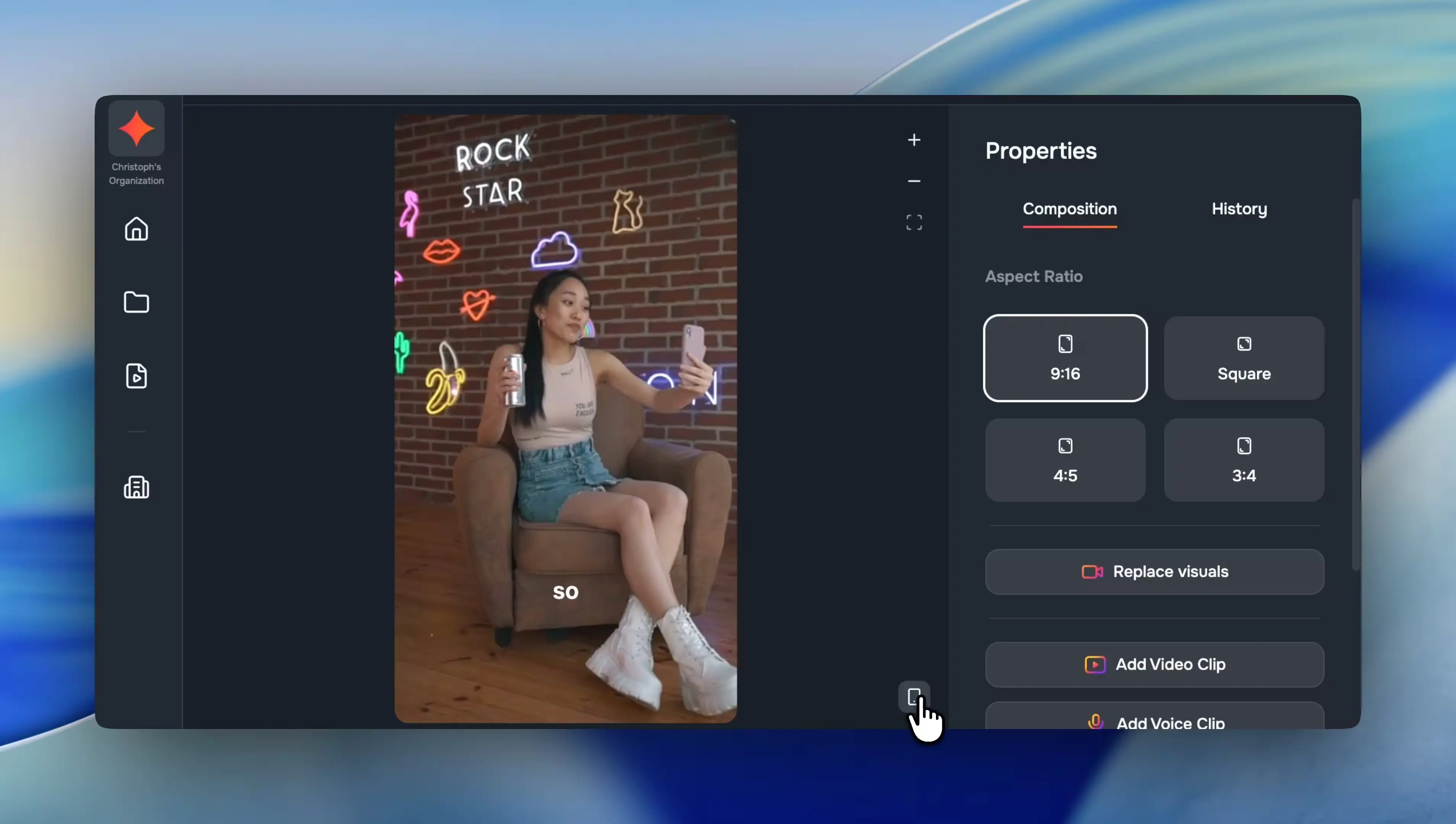 Platform overlays in the video editor